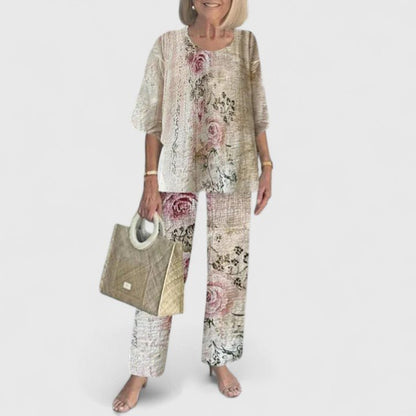 Completo Due Pezzi Elegante Donna Top e Pantaloni