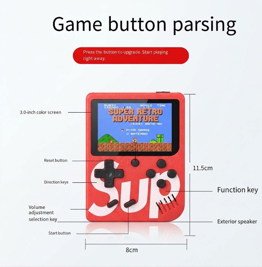 Retro Handheld Game Console 400-in-1 — 3" TFT Screen & AV TV 14