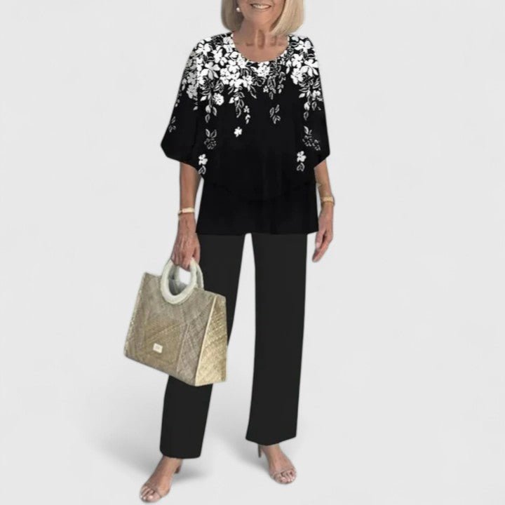 Completo Due Pezzi Elegante Donna Top e Pantaloni