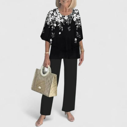 Completo Due Pezzi Elegante Donna Top e Pantaloni