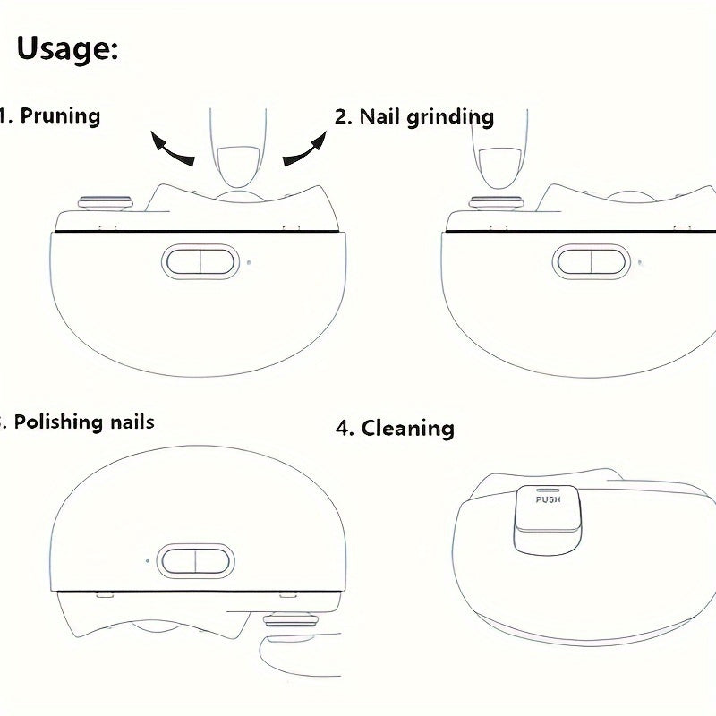 Electric Nail Clipper with LED Light — Safe & Polishing 8