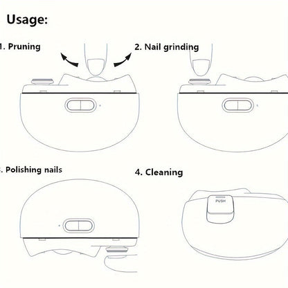 Electric Nail Clipper with LED Light — Safe & Polishing 8