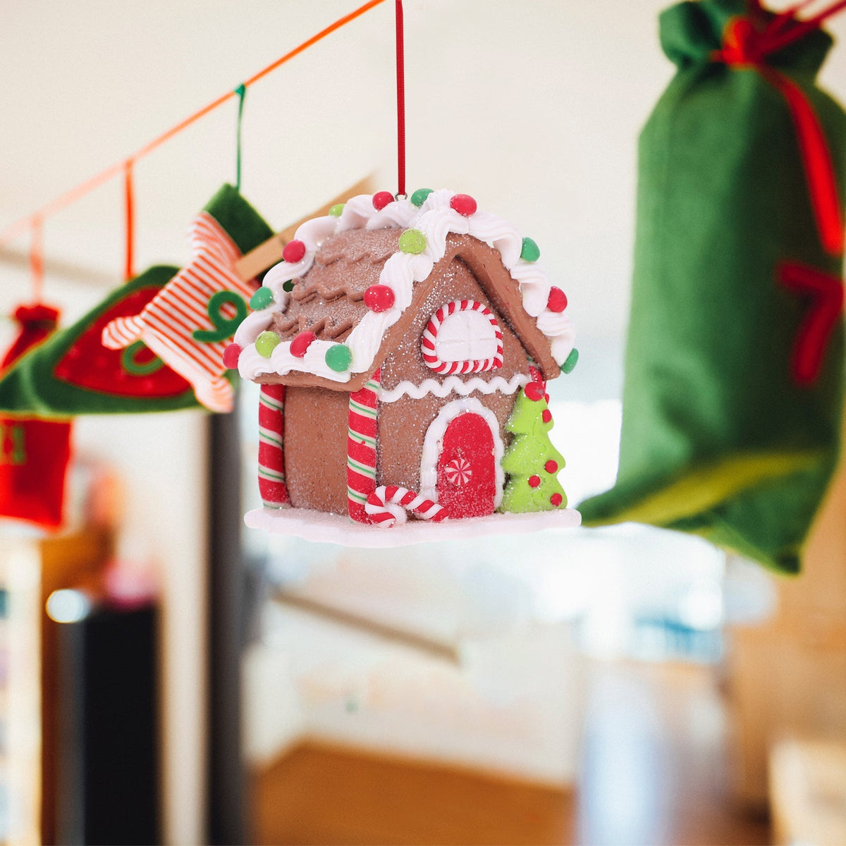 Mini Christmas Gingerbread House Decor — Hand-Painted Resin 12