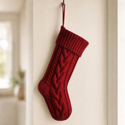 Knitted Christmas Stocking 46 cm — Cable-Knit 3 Colors 8
