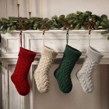 Cable Knit Christmas Stocking 37 cm — 4 Colors, One Size 2