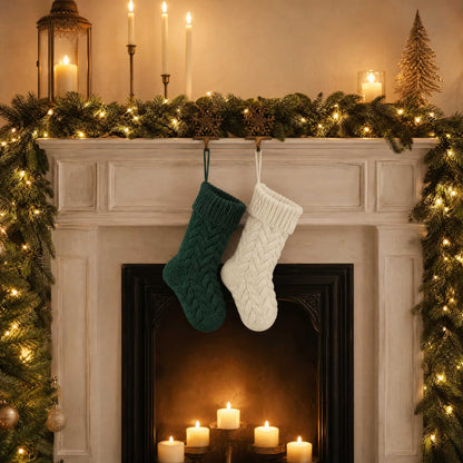 Cable Knit Christmas Stocking 37 cm — 4 Colors, One Size 6