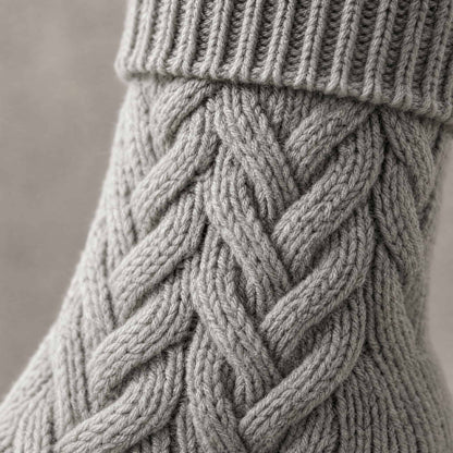 Cable Knit Christmas Stocking 37 cm — 4 Colors, One Size 7
