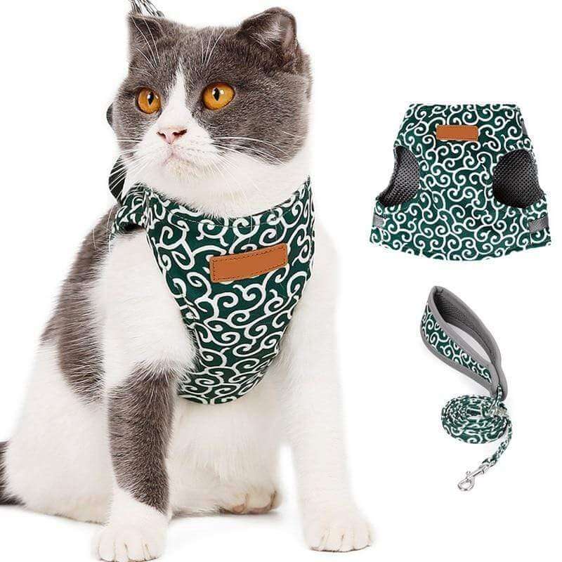 Pettorina Gilet per Gatti con Guinzaglio Regolabile