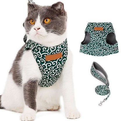 Pettorina Gilet per Gatti con Guinzaglio Regolabile