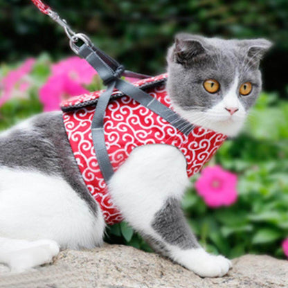 Pettorina Gilet per Gatti con Guinzaglio Regolabile