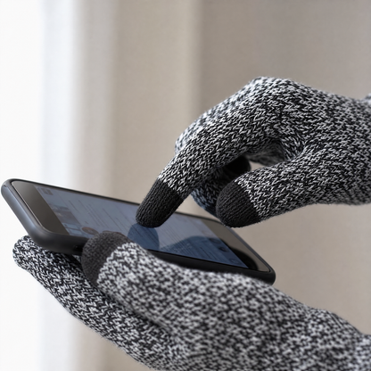 Men's Winter Knit Gloves — Touchscreen Fingertips One Size 3