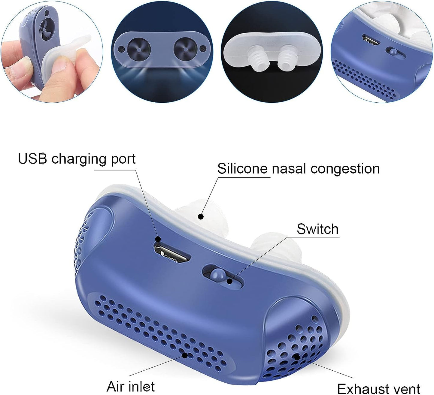 Micro CPAP Dispositivo Anti-Russamento per Apnea Notturna