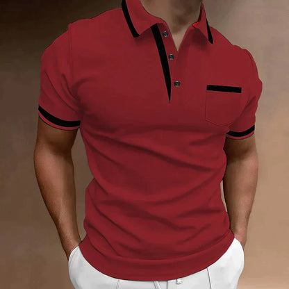 Polo Uomo Manica Corta Elegante Cotone Casual