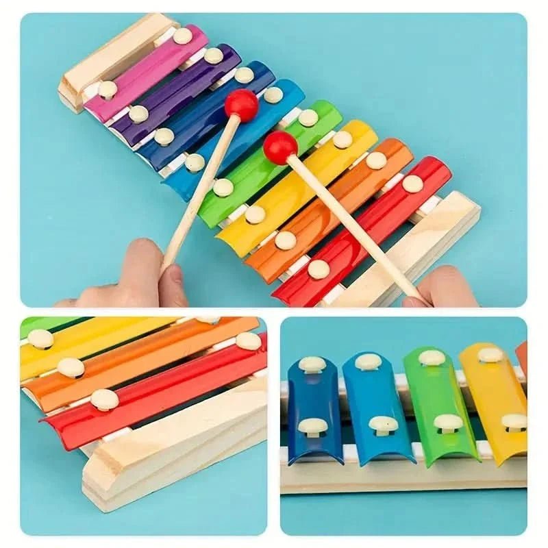 5-in-1 Montessori Wooden Toy Set — Educational Play from 6 Months 5
