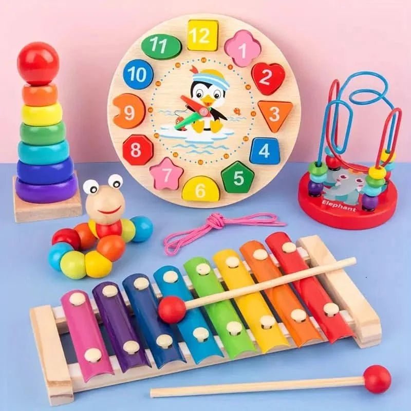 5-in-1 Montessori Wooden Toy Set — Educational Play from 6 Months 3