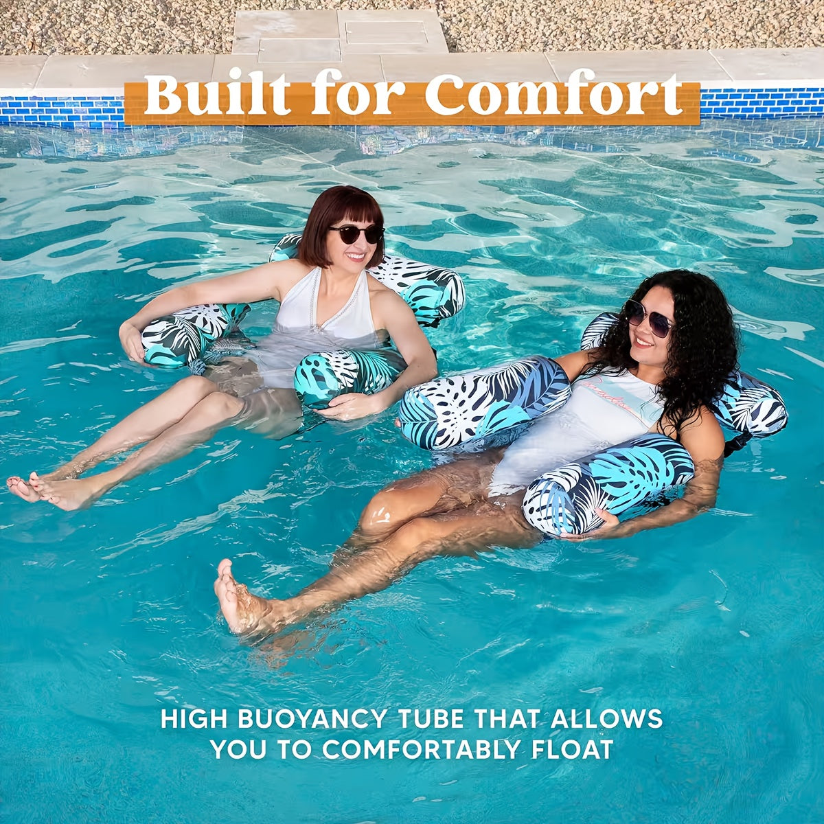 Inflatable Pool Lounge — Tropical Leaf Float for Adults 2