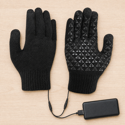 USB Knit Gloves Touchscreen Fingertips & Anti-Slip Grip 4