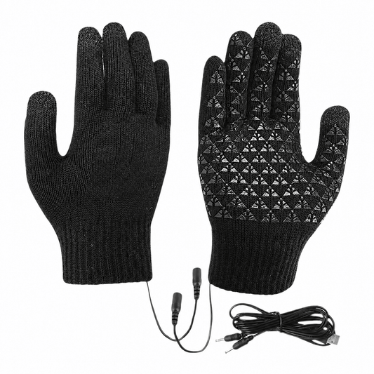 USB Knit Gloves Touchscreen Fingertips & Anti-Slip Grip 1
