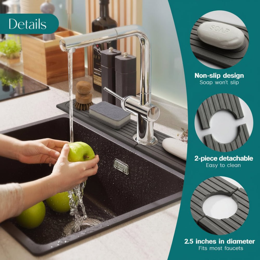 Diatomite Stone Sink Mat — Fast-Drying Faucet Tray Kitchen 11