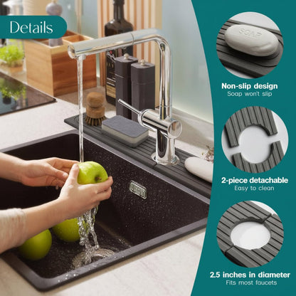 Diatomite Stone Sink Mat — Fast-Drying Faucet Tray Kitchen 11