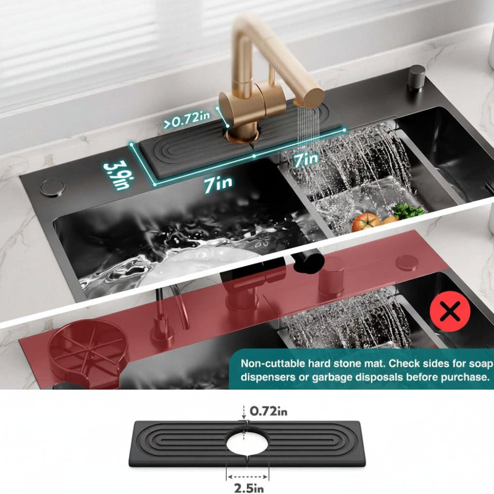 Diatomite Stone Sink Mat — Fast-Drying Faucet Tray Kitchen 6