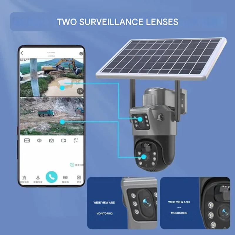 4K Solar Security Camera Wireless — Dual Lens 10x Zoom IP66 12