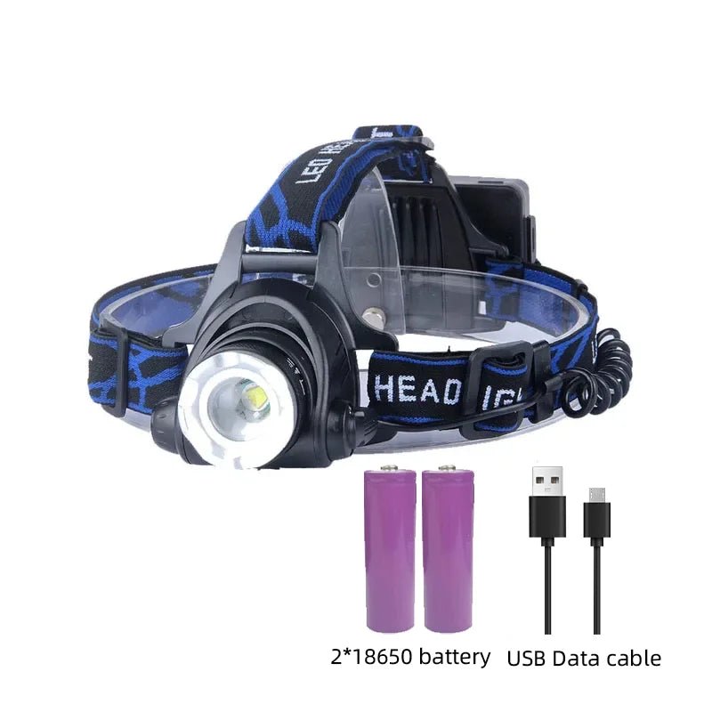 LED Headlamp 2000 Lumens — Zoom & USB Rechargeable Battery 14