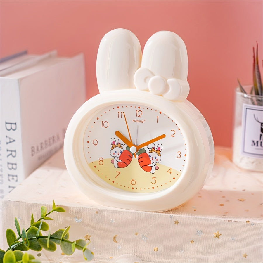 LED Bunny Alarm Clock with Night Light — Cute Analog Kids Clock 7
