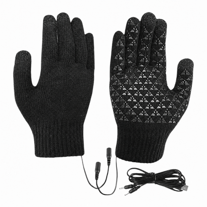 USB Knit Gloves Touchscreen Fingertips & Anti-Slip Grip 6