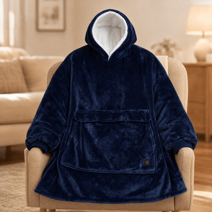 USB Heated Blanket Hoodie — One Size, Soft Fleece Warmth 1