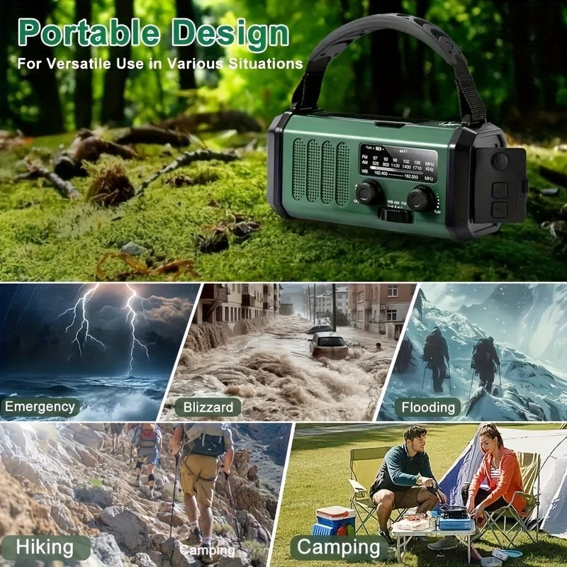 Radio di Emergenza Multifunzione Solare con Torcia e Caricatore USB