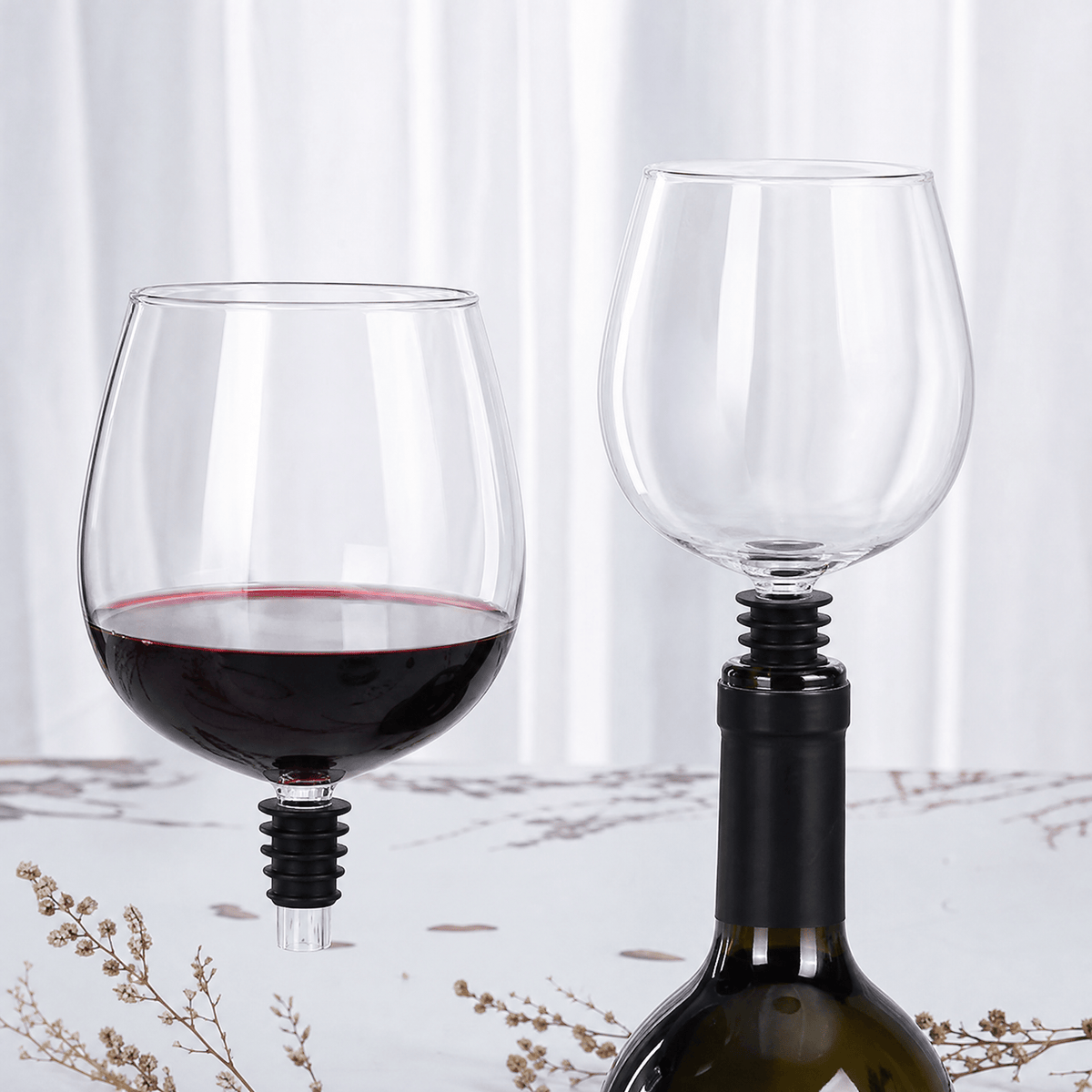 Stemless Wine Glass with Bottle Stopper Base — 2 Sizes 4
