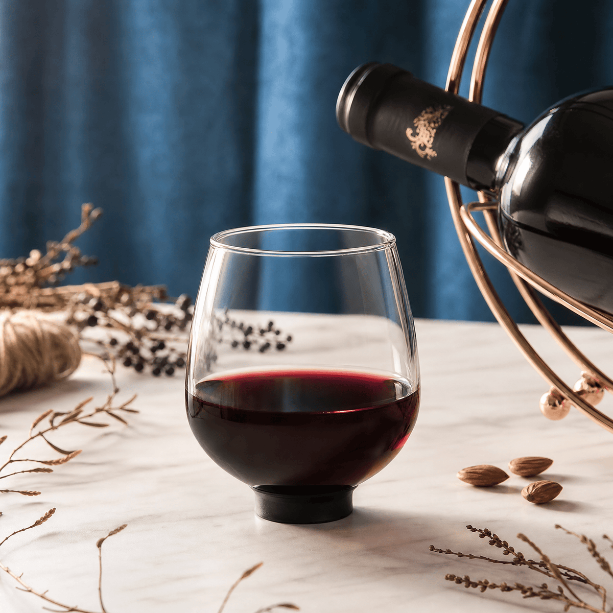 Stemless Wine Glass with Bottle Stopper Base — 2 Sizes 3