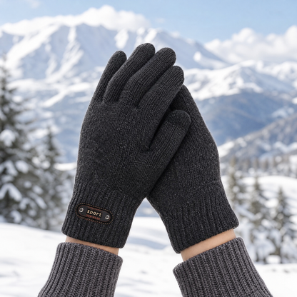 Men's Winter Knit Gloves — Touchscreen Fingertips One Size 4