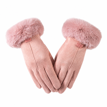Women's Winter Gloves with Faux Fur Cuff — One Size 1