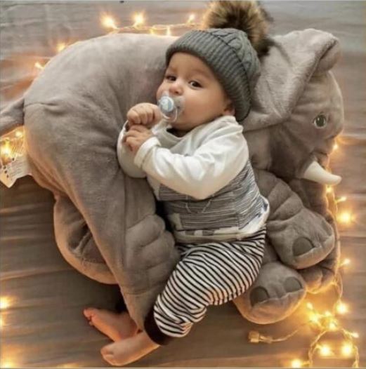 Elephant Plush Pillow for Babies — Soft & Cuddly 60 cm 2