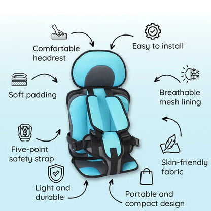 Portable Foldable Child Car Seat — 5-Point Harness Safety 5