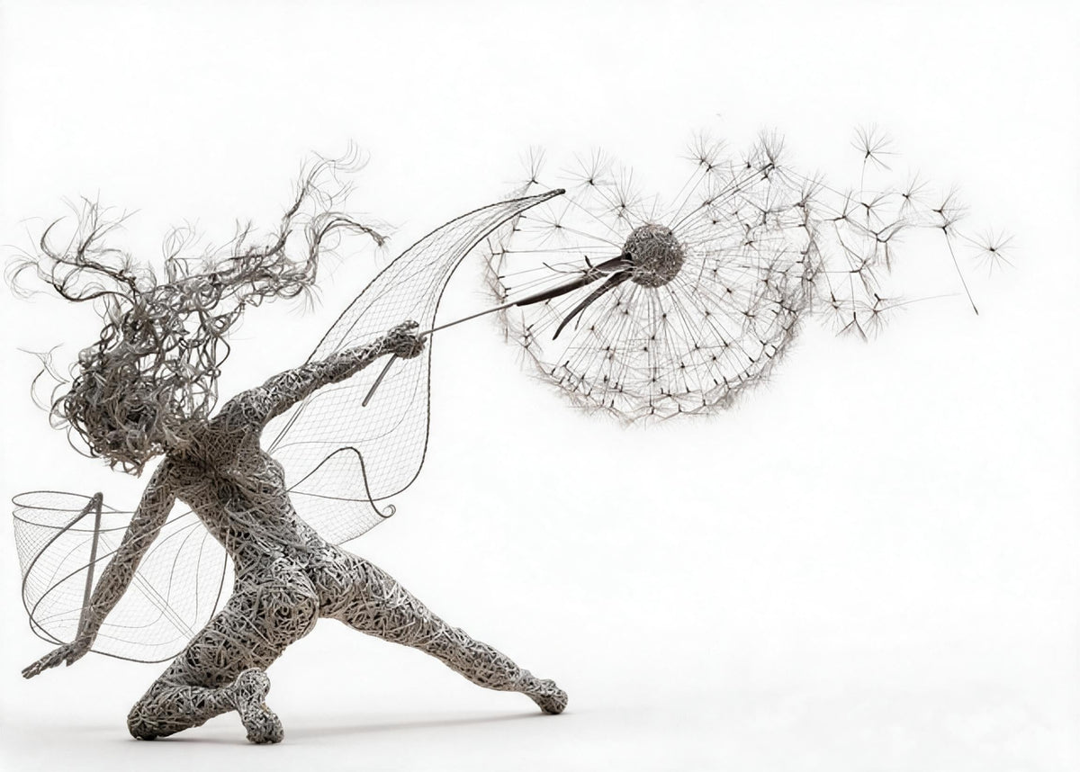 Metal Garden Fairy with Dandelion — Decorative Stake 4 Designs 4