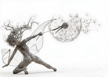 Metal Garden Fairy with Dandelion — Decorative Stake 4 Designs 4