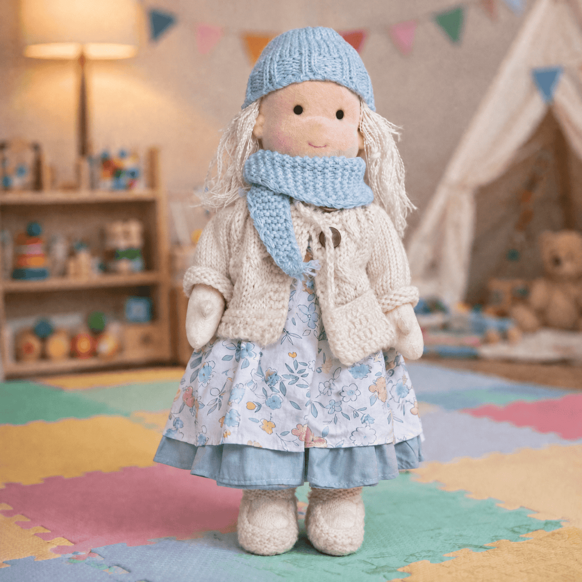 Handmade Waldorf Cotton Doll 28 cm — Elora Creative Play 1
