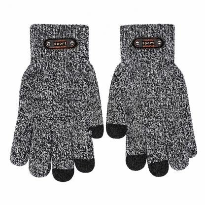 Men's Winter Knit Gloves — Touchscreen Fingertips One Size 7