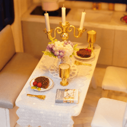 DIY Miniature Dollhouse Kit with LED Lighting — Multiple Styles 4