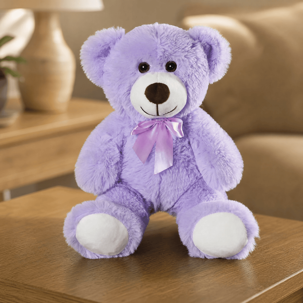 Teddy Bear & Dog Plush Toy with Satin Bow — 25-30 cm Soft 13