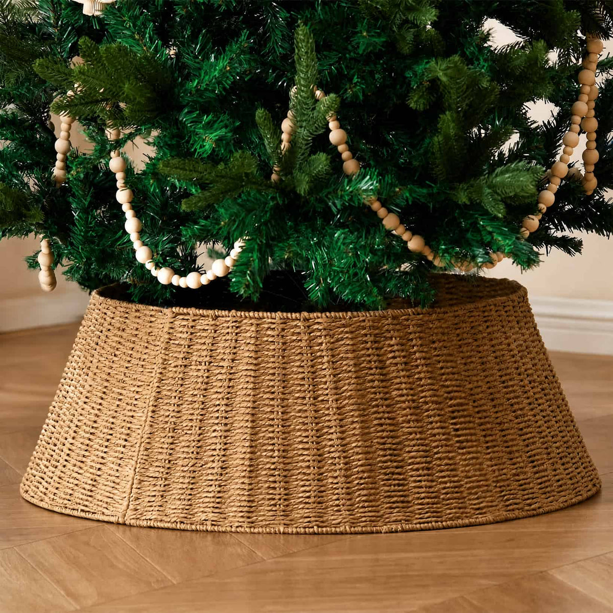 Woven Rattan Christmas Tree Collar — One Size Fits All 1