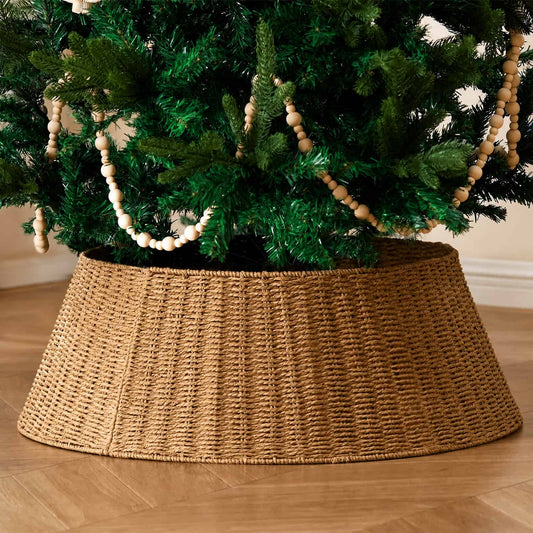 Woven Rattan Christmas Tree Collar — One Size Fits All 1