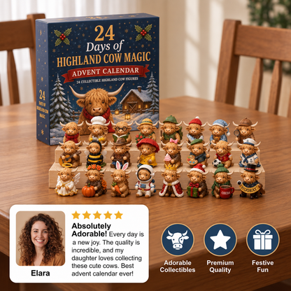 24-Day Highland Cow Advent Calendar with Mini Figurines 3