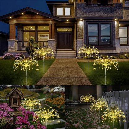 Lampada Solare da Giardino Fuochi d'Artificio LED Impermeabile