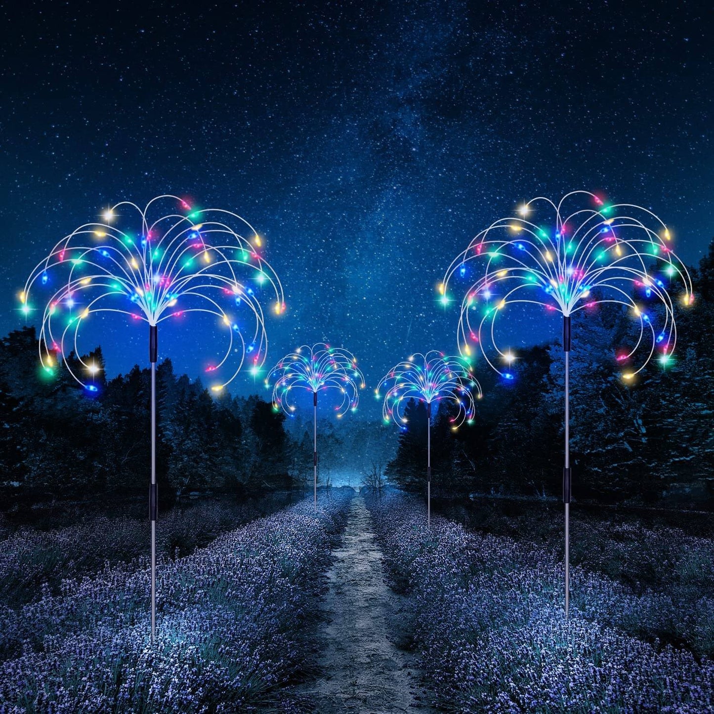 Lampada Solare da Giardino Fuochi d'Artificio LED Impermeabile