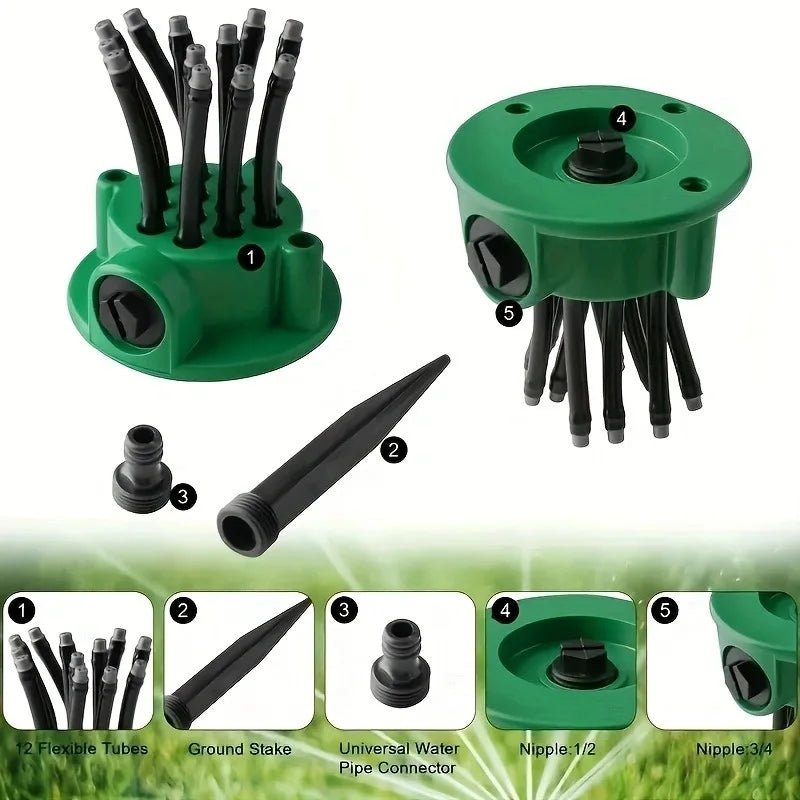 Irrigatore Automatico 360° Multi-Testa per Giardino