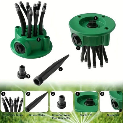 Irrigatore Automatico 360° Multi-Testa per Giardino
